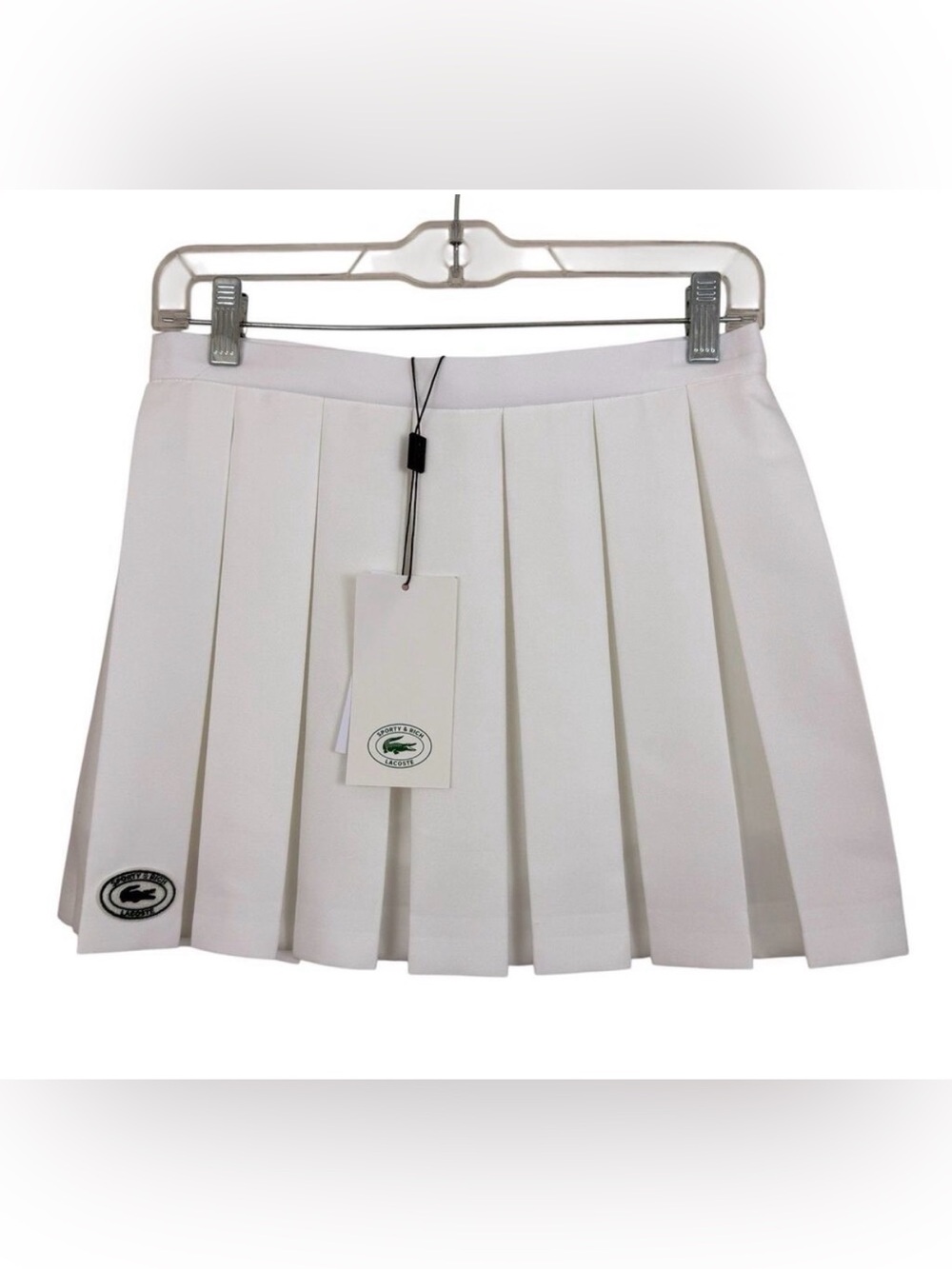 Lacoste x Sporty & Rich Pleated Tennis Wrap Skirt Sz 36 Small White